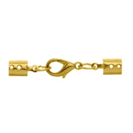 Lederbandverschluss 1 Stück 3mm goldfarben