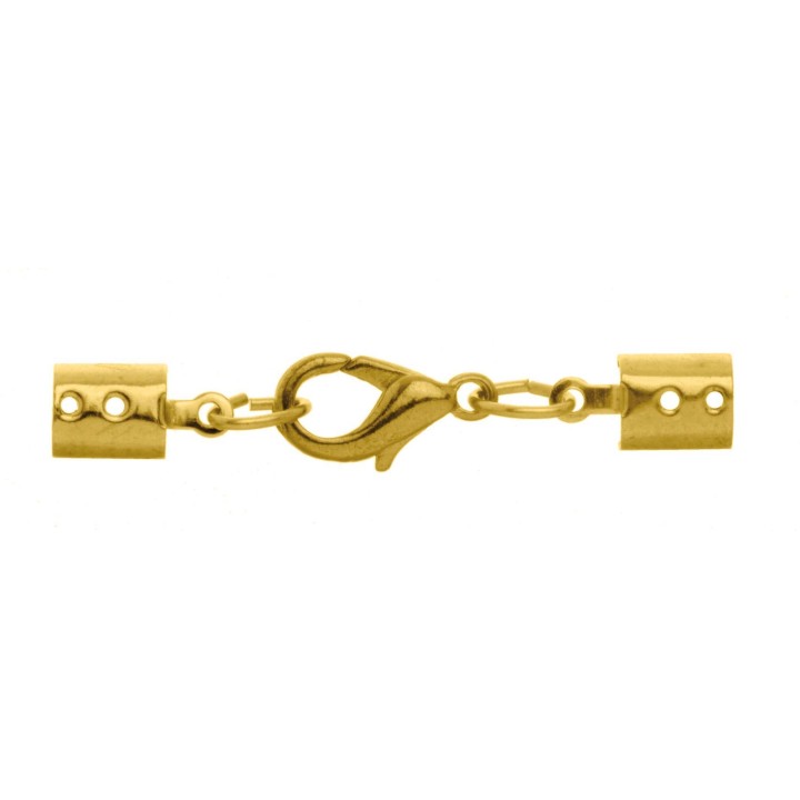 Lederbandverschluss 1 Stück 3mm goldfarben