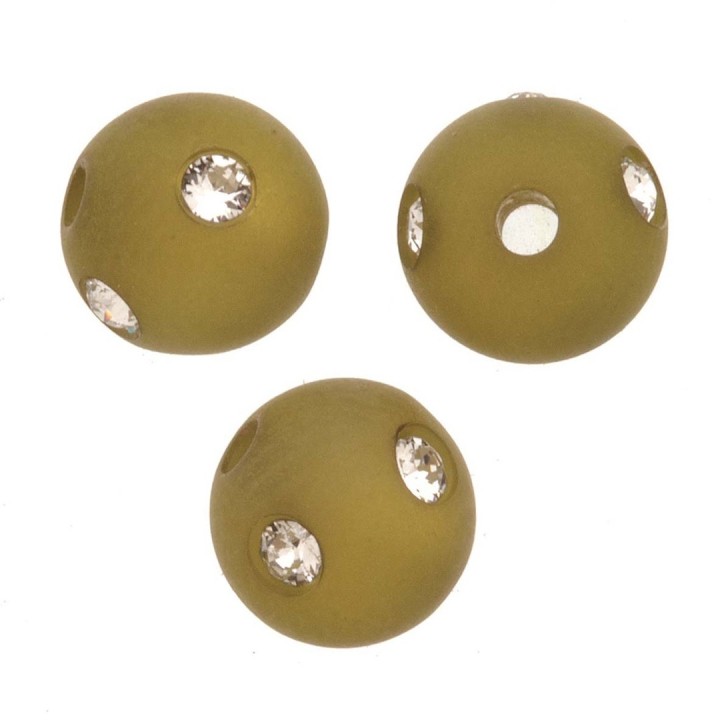 Perle strass 8mm Polaris 3pcs Swarovski olive foncé mat