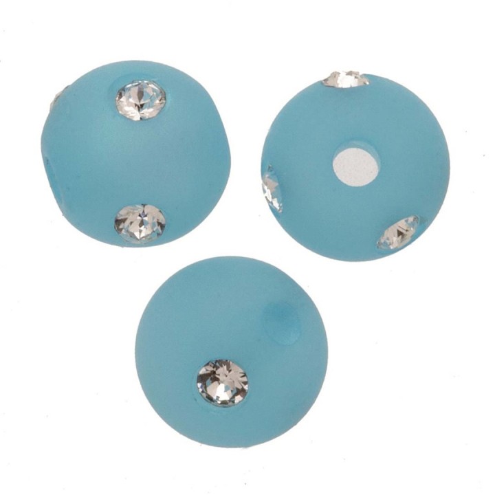 Strassperle 8mm Polaris 3 Stück Swarovski aqua matt