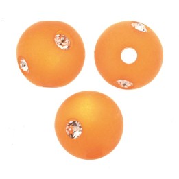 Strassperle 8mm Polaris 3 Stück Swarovski orange matt