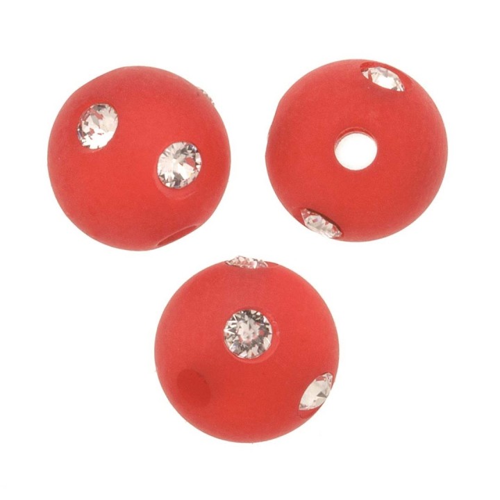 Strass bead 8mm Polaris 3pcs Swarovski red matt