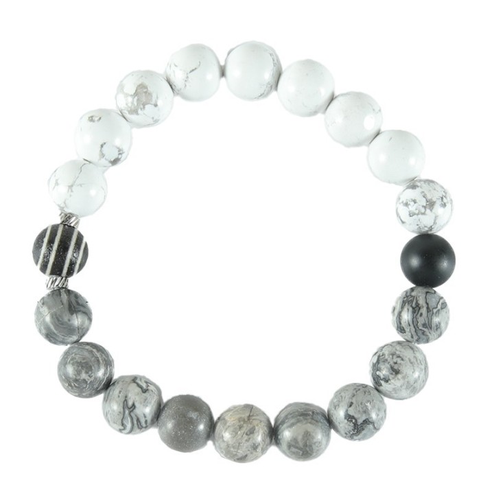 Kit DIY bracelet pierre natur. marbré