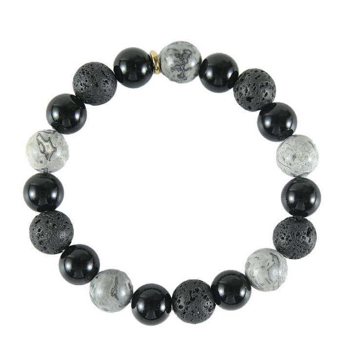 Armband, Naturstein, B/W DIY, 10mm