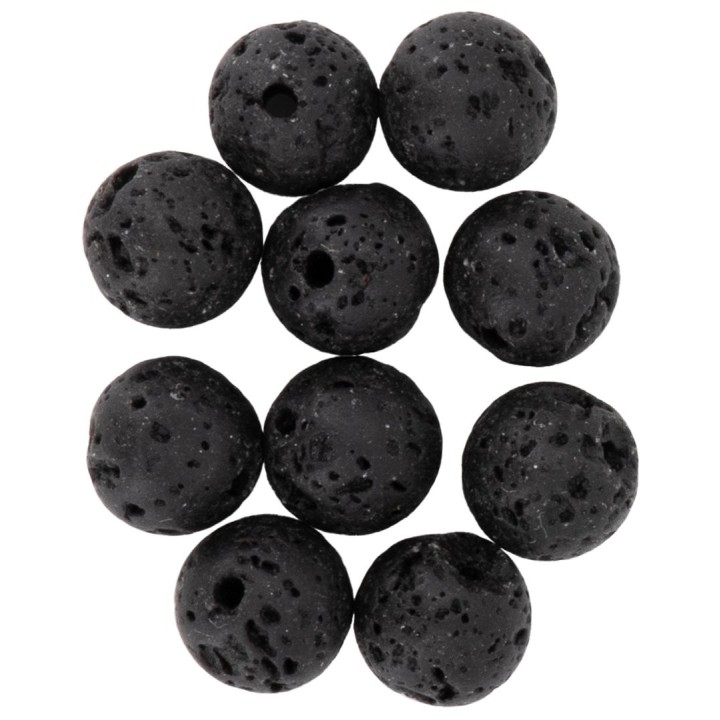 Natural stones, 8mm, 10pcs Lava Stone