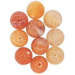 Natursteine, 10mm, 10St. Matte Cracked Agate