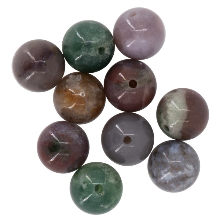 Natursteine, 10mm, 10St. India Agate