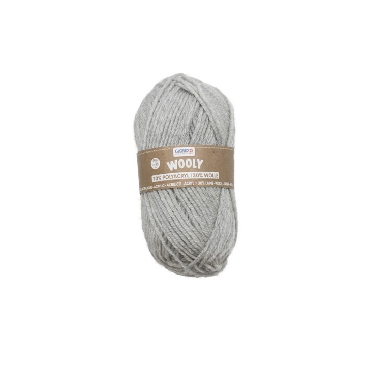 Wooly 70% acrylic/30% wool,50g light grey