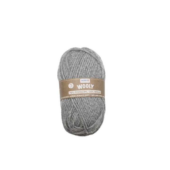 Wooly 70% Acryl/30% Wolle, 50g grau meliert