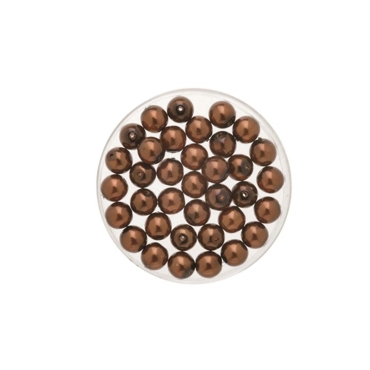 Perle en verre bohême 4mm cire smoked topaze 75pcs