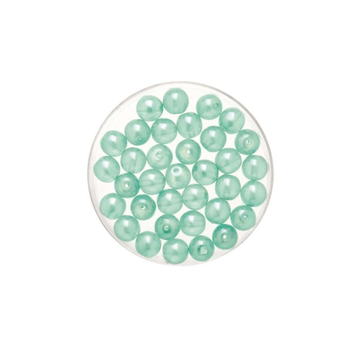 Perle en verre bohême 4mm cire aqua 75pcs