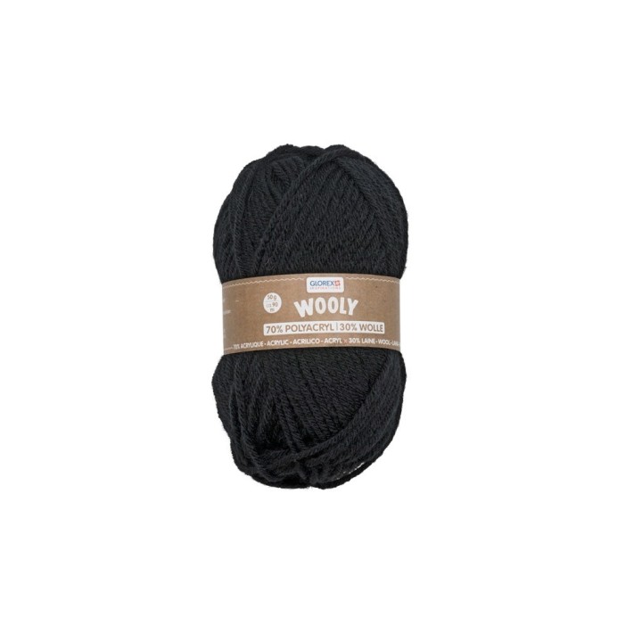 Wooly 70% Acryl/30% Wolle, 50g schwarz