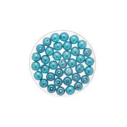 Böhmische Glasperle 4mm Wachs türkis 75 Stück