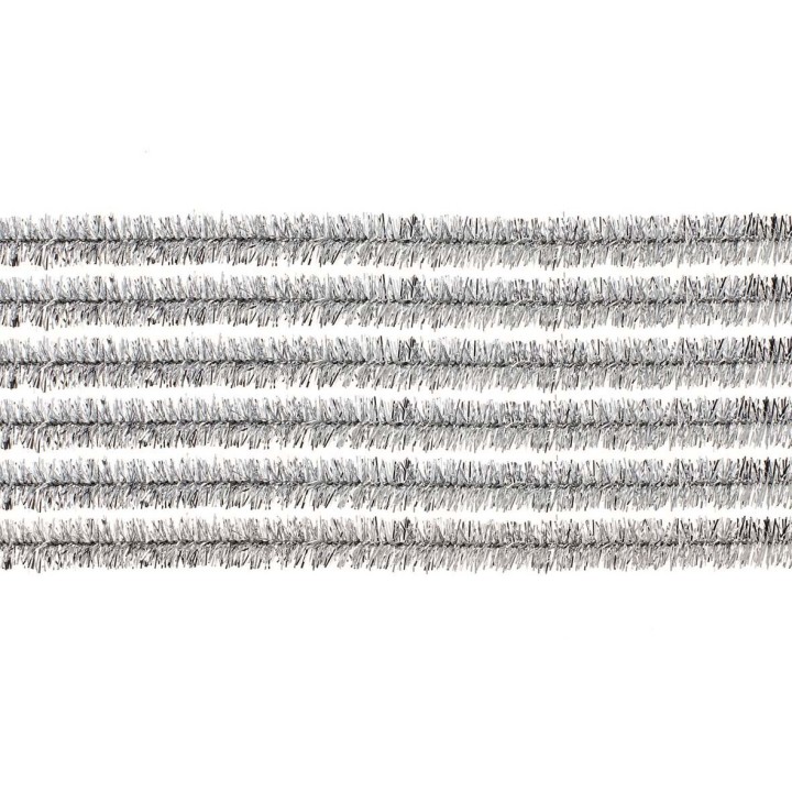 Pipe cleaner silver 50cm 10pcs