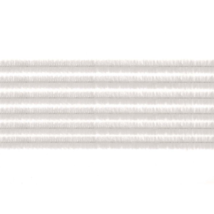 Chenille cure-pipe, blanc 50cm, 10pcs
