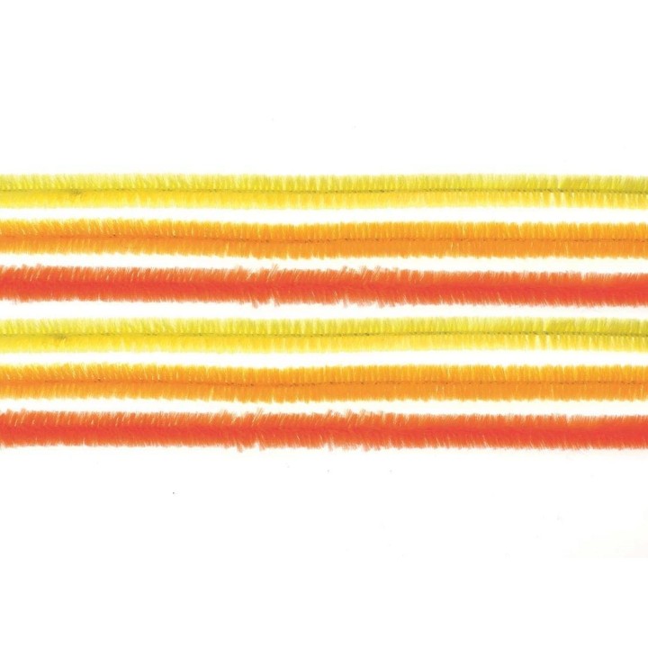 Pipe cleaner yellow mix 50cm 10pcs