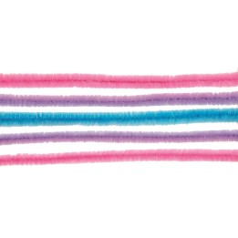 Pipe-cleaner mix 10pcs, 50cm pink / lilac / light blue