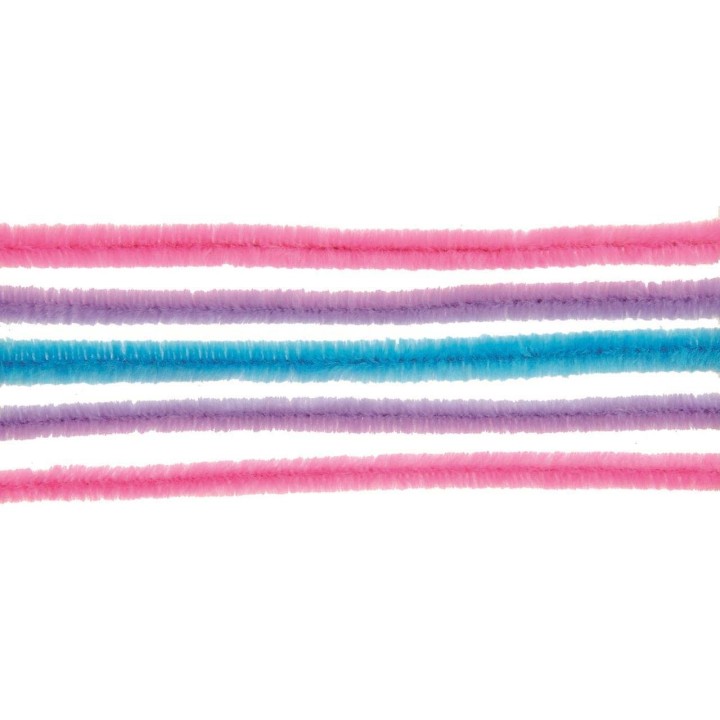 Chenilles cure-pipe Mix rose/lilas/bleu cl 10pcs, 50cm