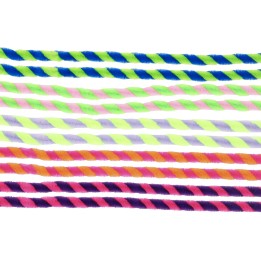 Chenilles, bicolore, twisted 10 pcs assortis