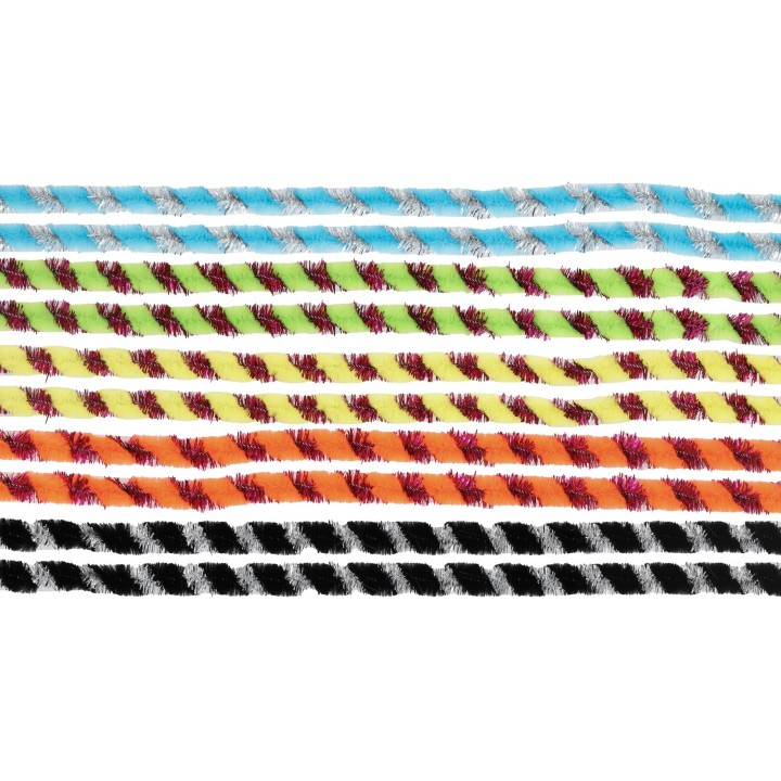 Pipe-cleaners, bicolour,twiste  metallic, 10 pcs assorted