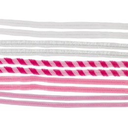 Biegeplüsch Mix 10St, 8mm,50cm Rosatöne