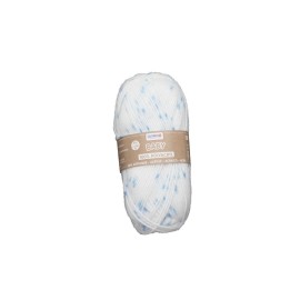 Baby 100% Acryl, 50g  weiss/blau gepunktet