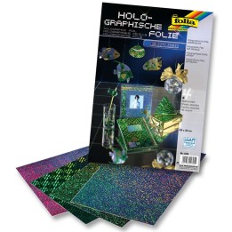 Holographische Folie, 23x33cm 4 Blatt sortiert,selbstklebend