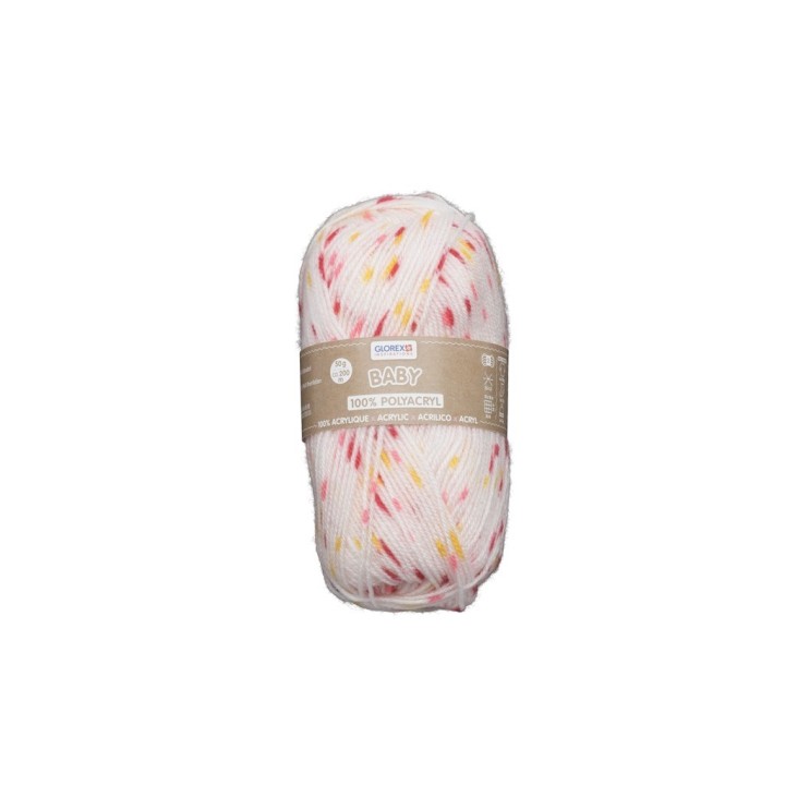 Baby 100% Acryl, 50g rosa/rot gepunktet