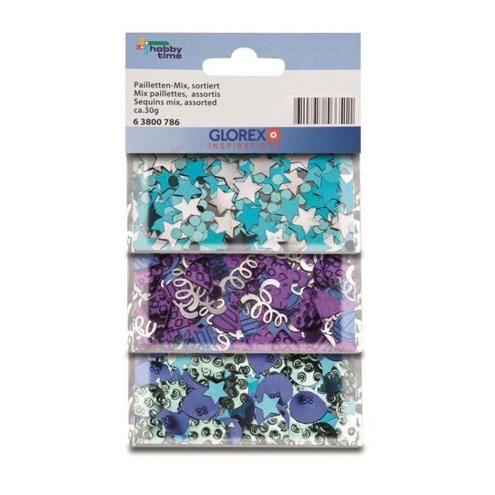 Pailletten-Mix 30g blau/türkis sortiert