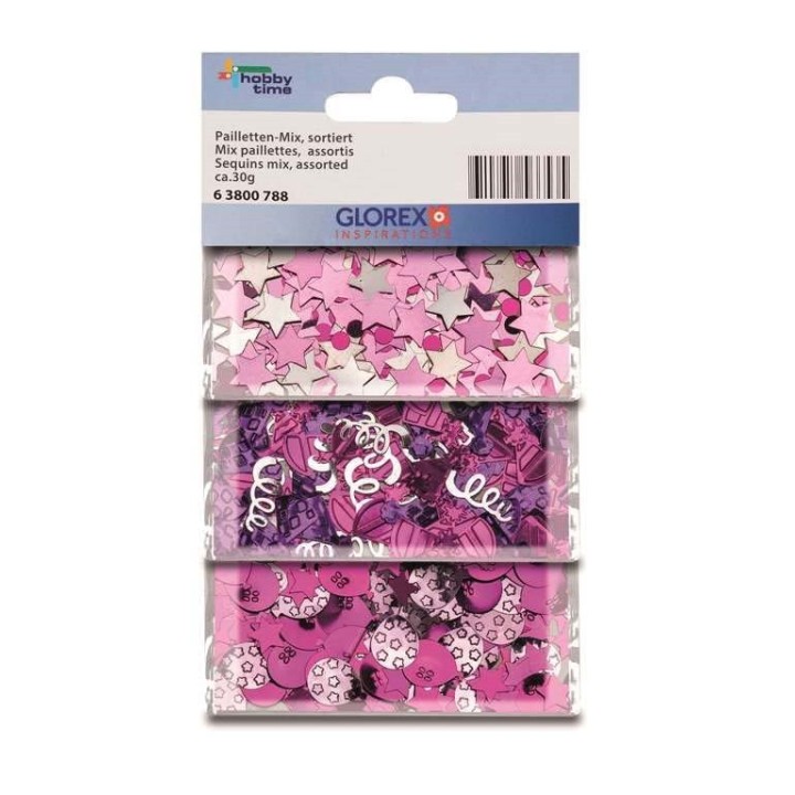 Pailletten-Mix 30g pink/lila sortiert
