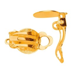 Clips d'oreille avec oeillet 2pcs 11mm, couleurs or