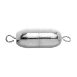 Magnetverschluss oval 1 Stück 12x6mm silberfarben