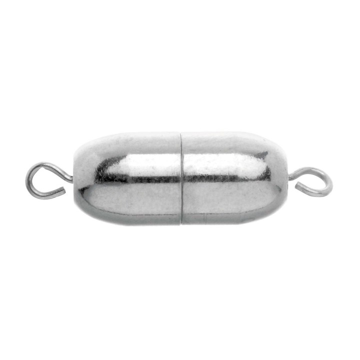 Magnetverschluss oval 1 Stück 12x6mm silberfarben