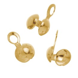 Quetschkalotte 4 Stück 5mm goldfarben