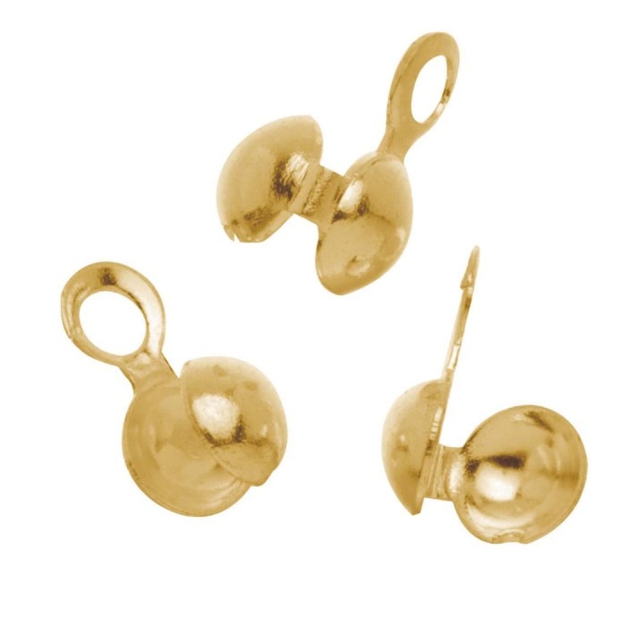 Quetschkalotte 4 Stück 5mm goldfarben