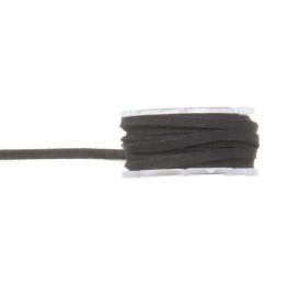 Ruban cuir velour plat 3mm rouleau 2m noir