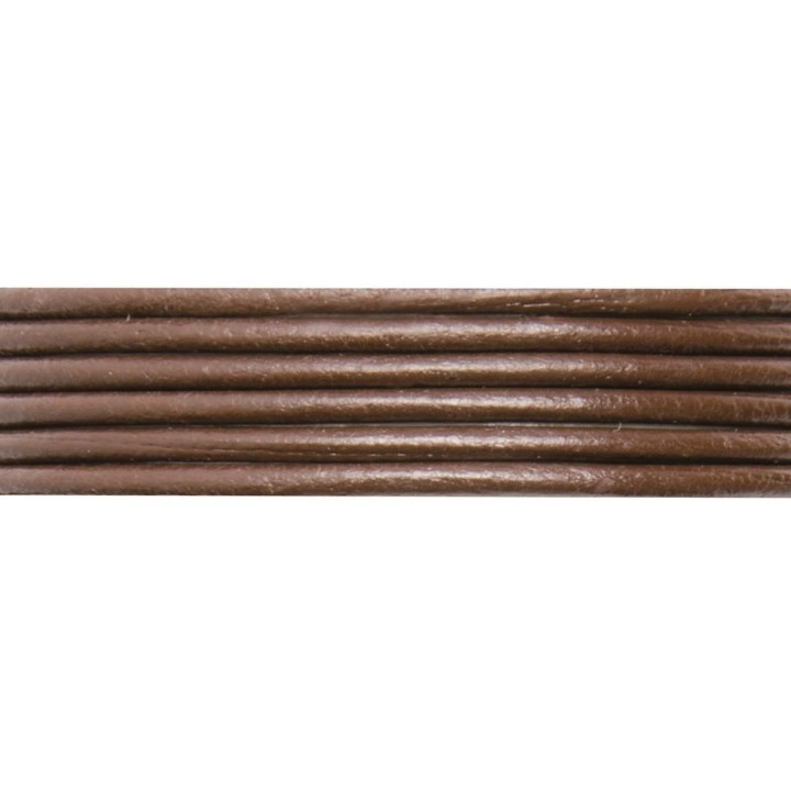 Lanière en cuir, brun foncé 2mm/1m