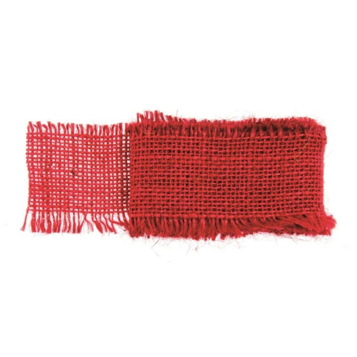 Ruban de jute, rouge 40mm 1m