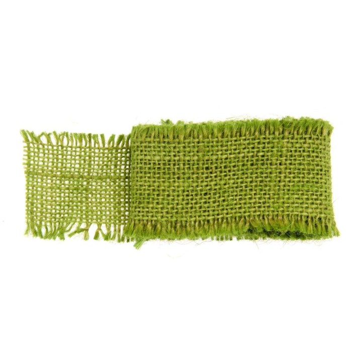 Ruban de jute, vert pomme 40mm 1m
