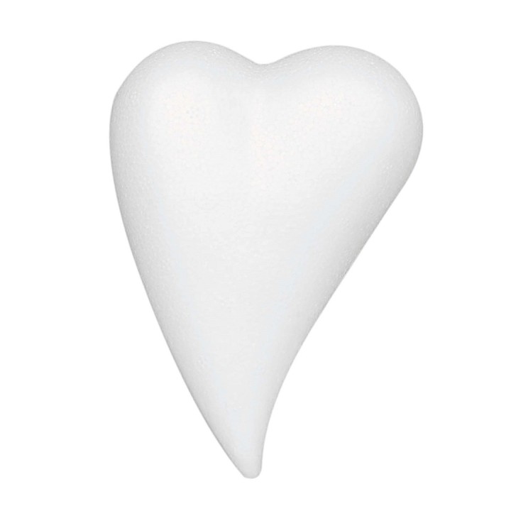 Coeur en polystyrène 12x3,6cm filmé