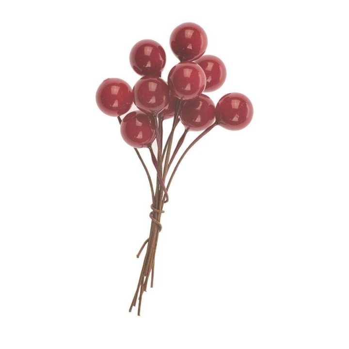 Berries red with wire 2 bunches 9mm