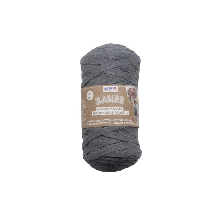 Bands Makramee 250g gris 60% Coton/40% Viscose
