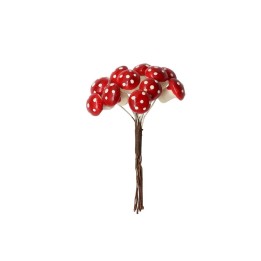 Deko Pilze mit Draht rot 12 Stück 1,6x2cm