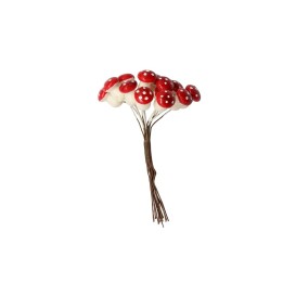 Deko Pilze mit Draht rot 12 Stück 1,2x1,6cm