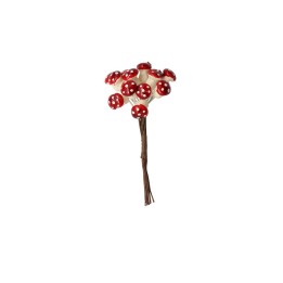 Deko Pilze mit Draht rot 12 Stück 1x1,3cm
