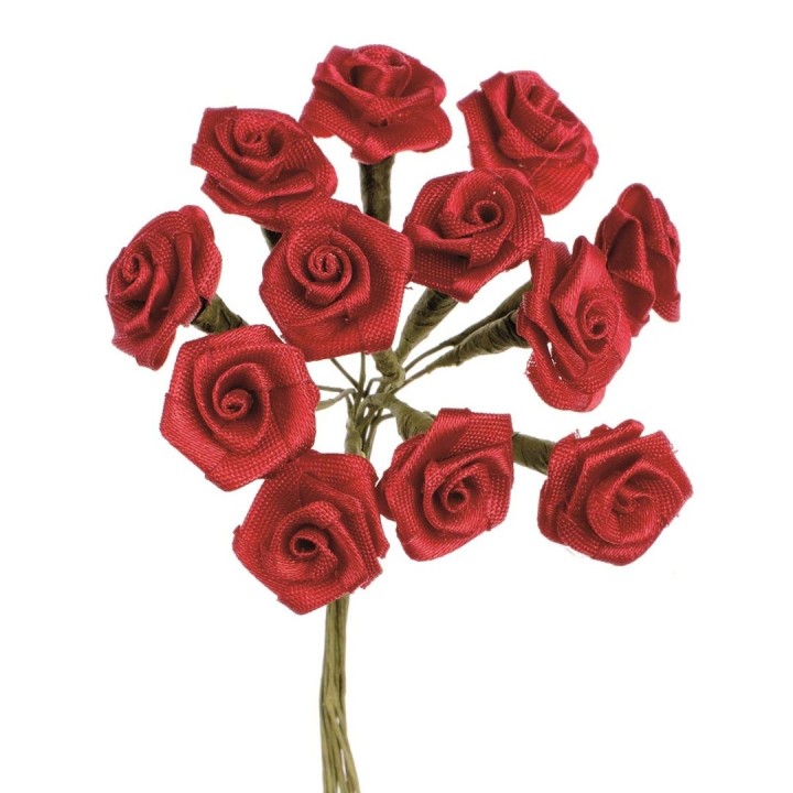 Mini roses red, 12 flowers