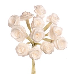 Rosettes crème, 12 fleurs