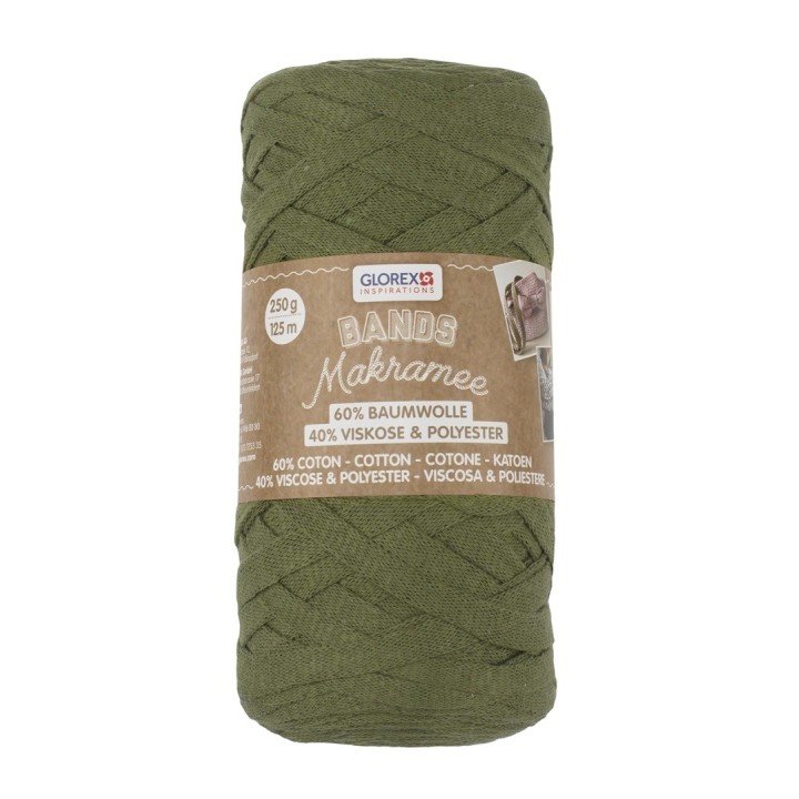 Bands Makramee 250g oliv 60% Baumwolle/40% Viskose