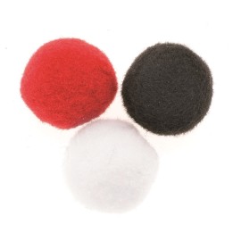 Pompons Mix ca. 50 Stück 20mm rot/weiss/schwarz