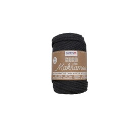Makramee Cord 3mm 250g, tissé anthracite